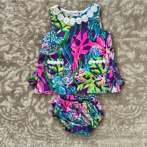 Lilly Pulitzer Purple and Green Baby Outfit